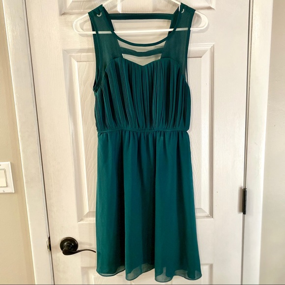 Ya Los Angeles Teal Green Mesh Dress - Picture 2 of 10